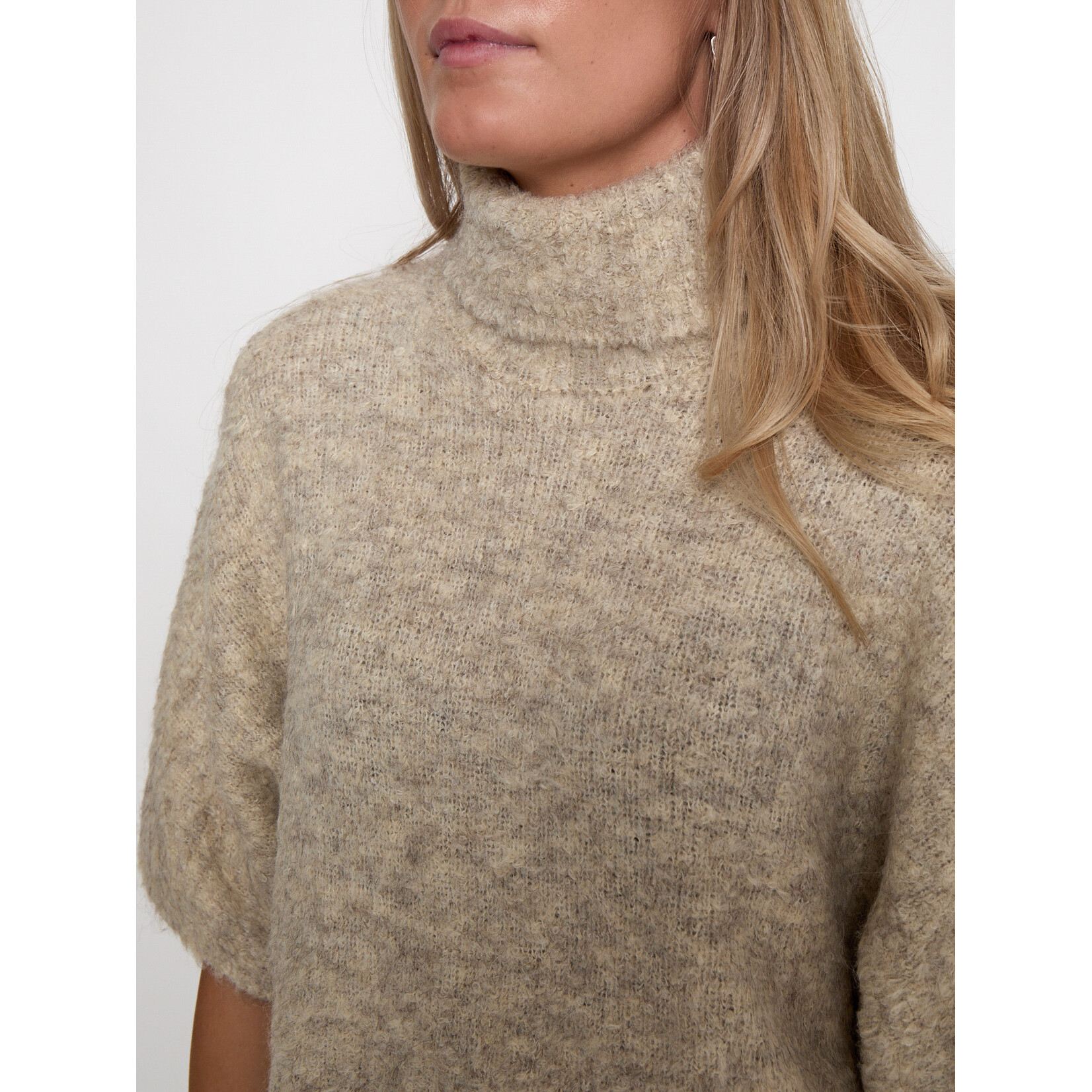Minus Margrethe knit vest Sand gray melange