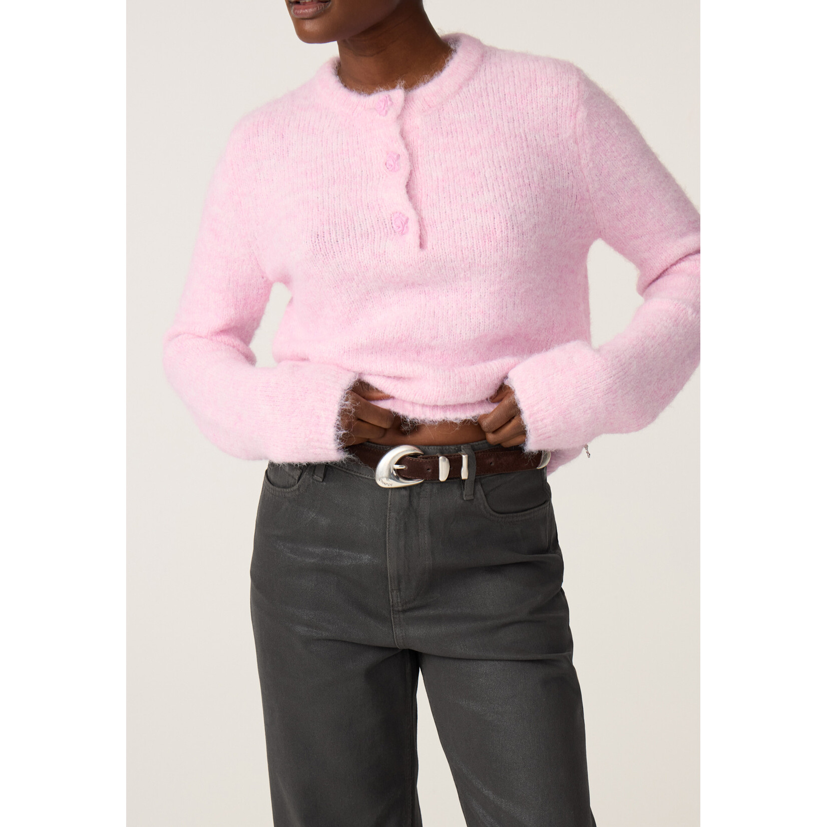Fabienne Chapot Precious pebble belt suede Cocoa