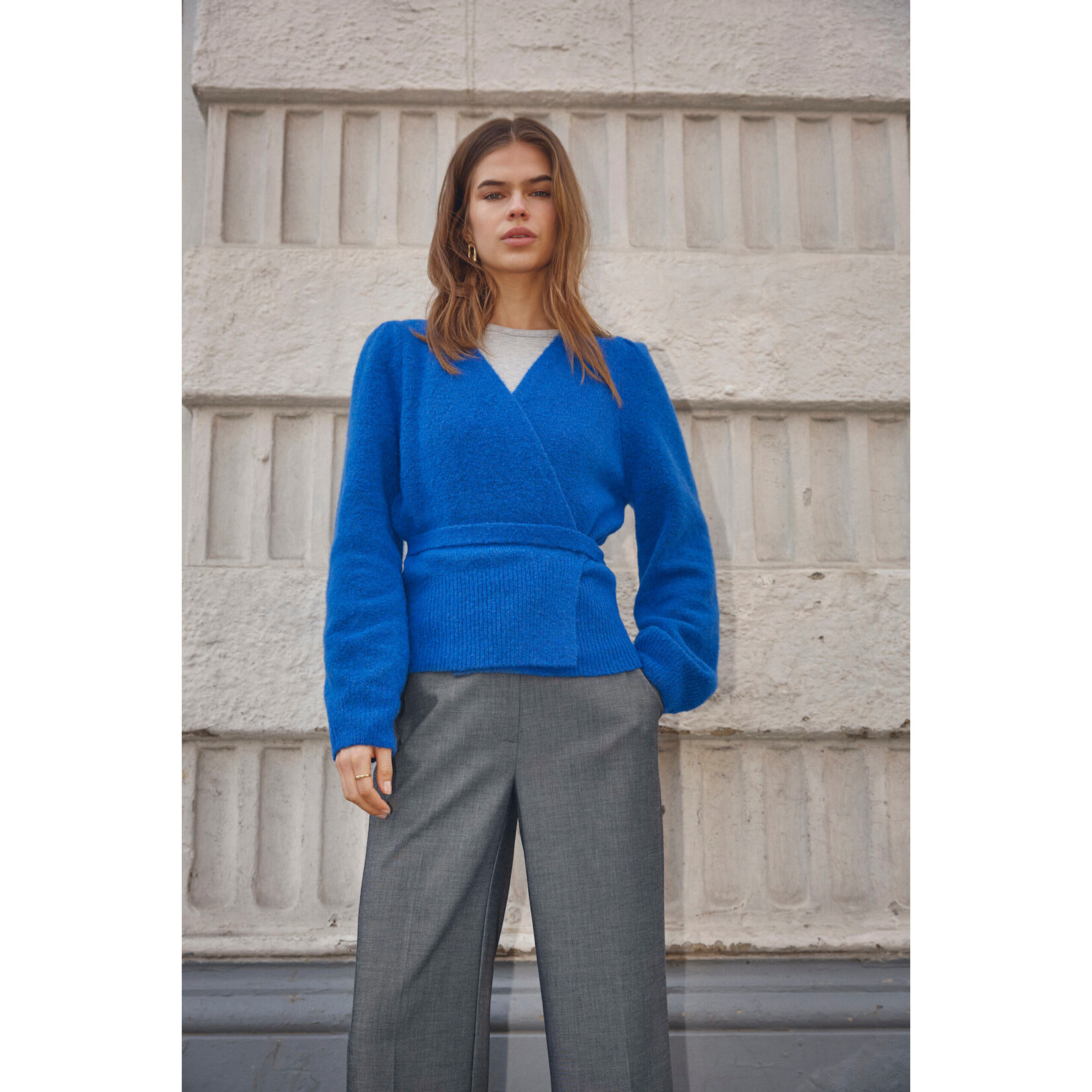 Co'couture Roger wrap cardigan New blue
