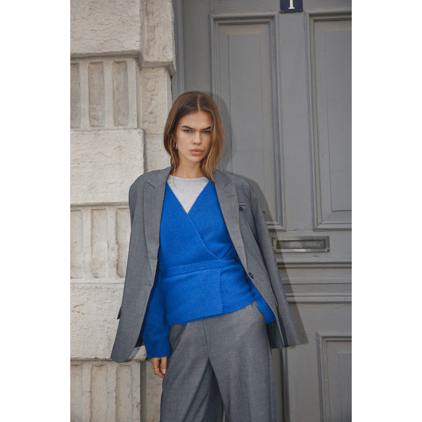 Co'couture Roger wrap cardigan New blue