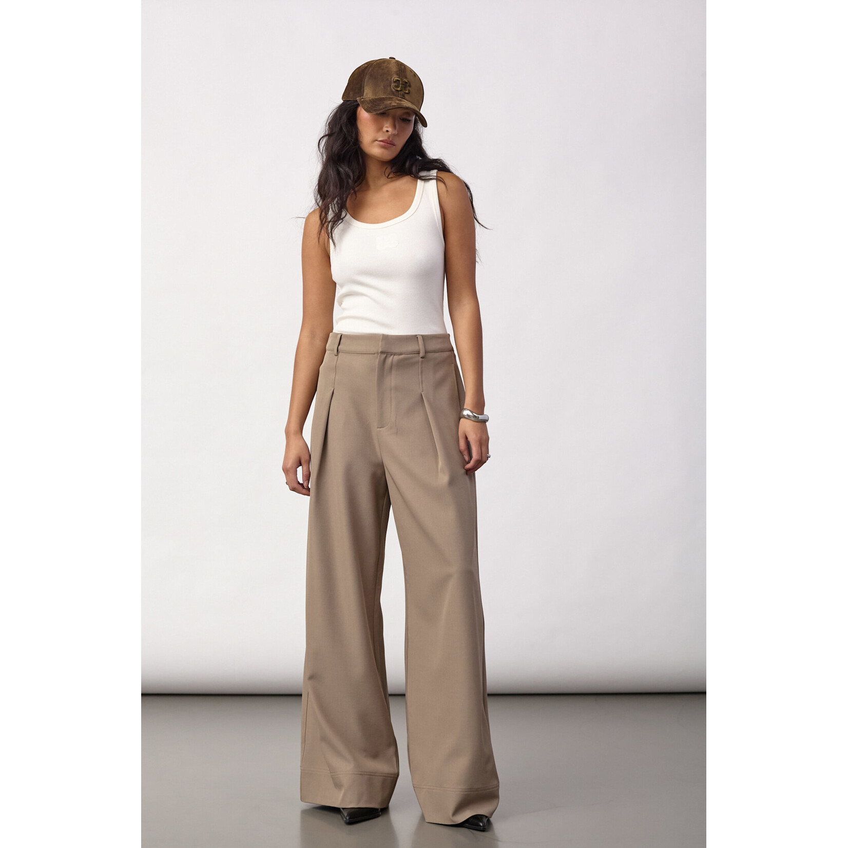 Co'couture Luna pleat pant Taupe
