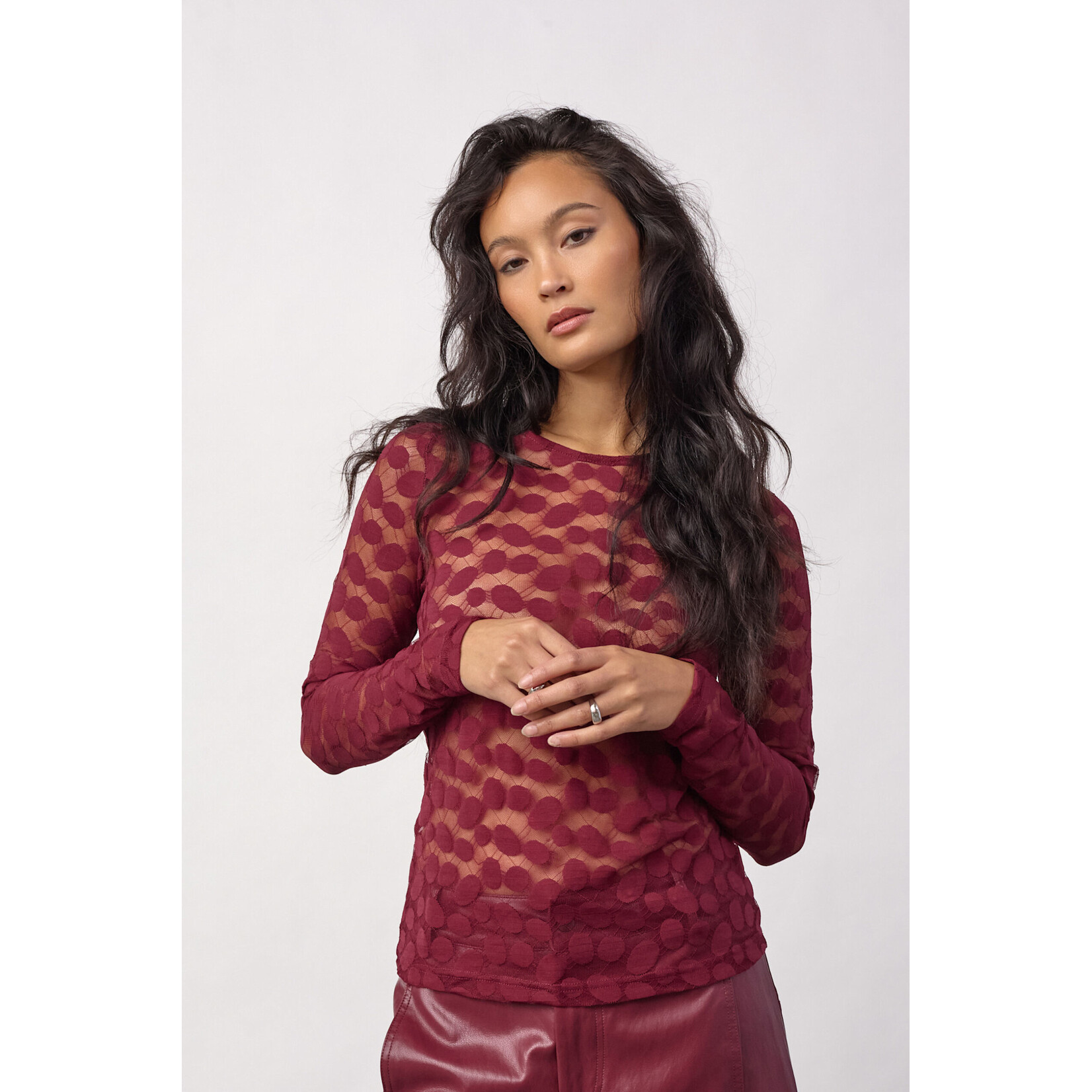 Co'couture Penola o-neck blouse Wine red