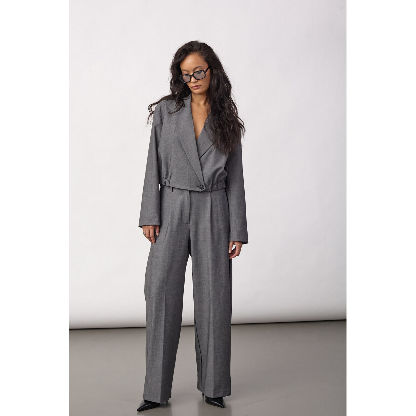 Co'couture Jacky crop blazer Mid grey