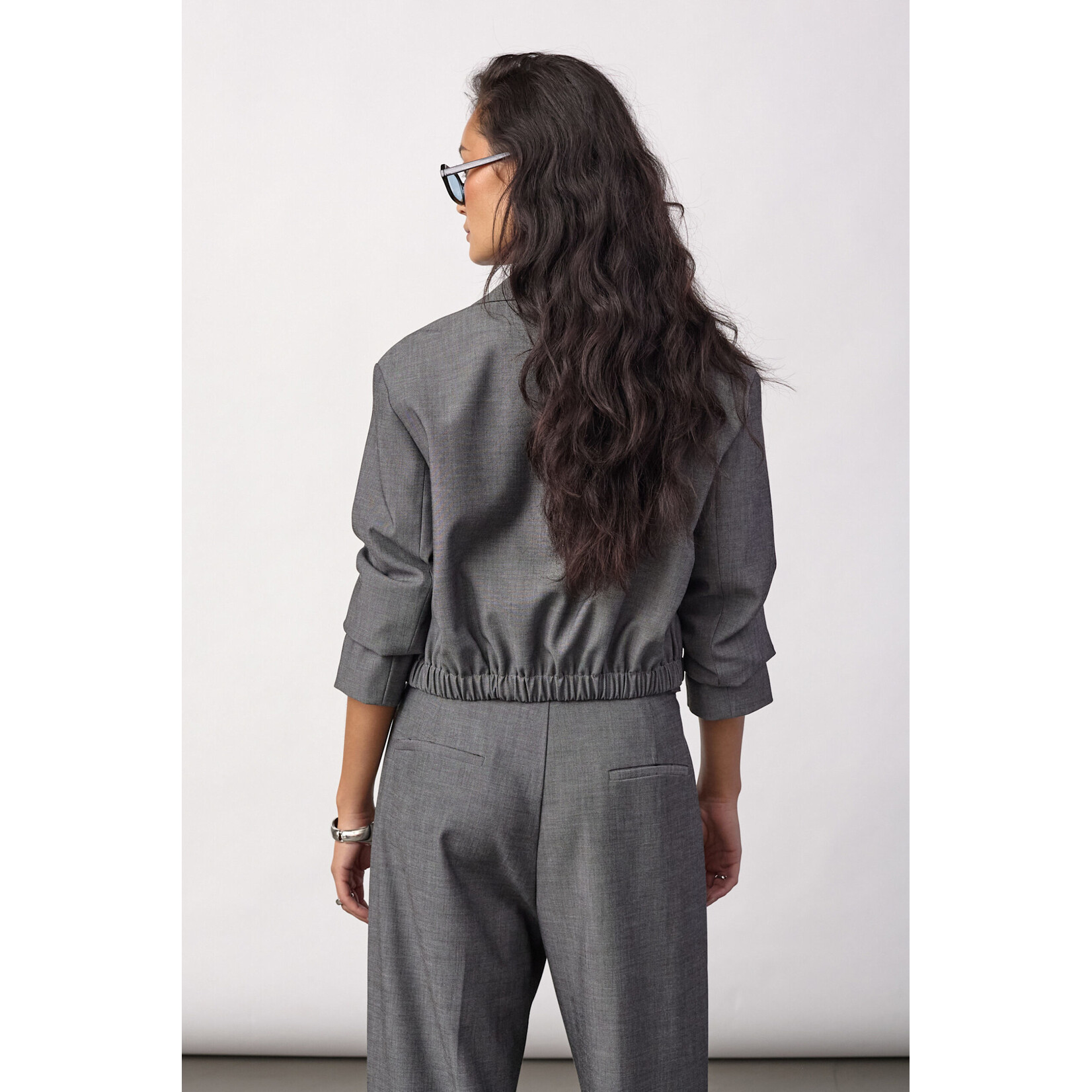 Co'couture Jacky crop blazer Mid grey