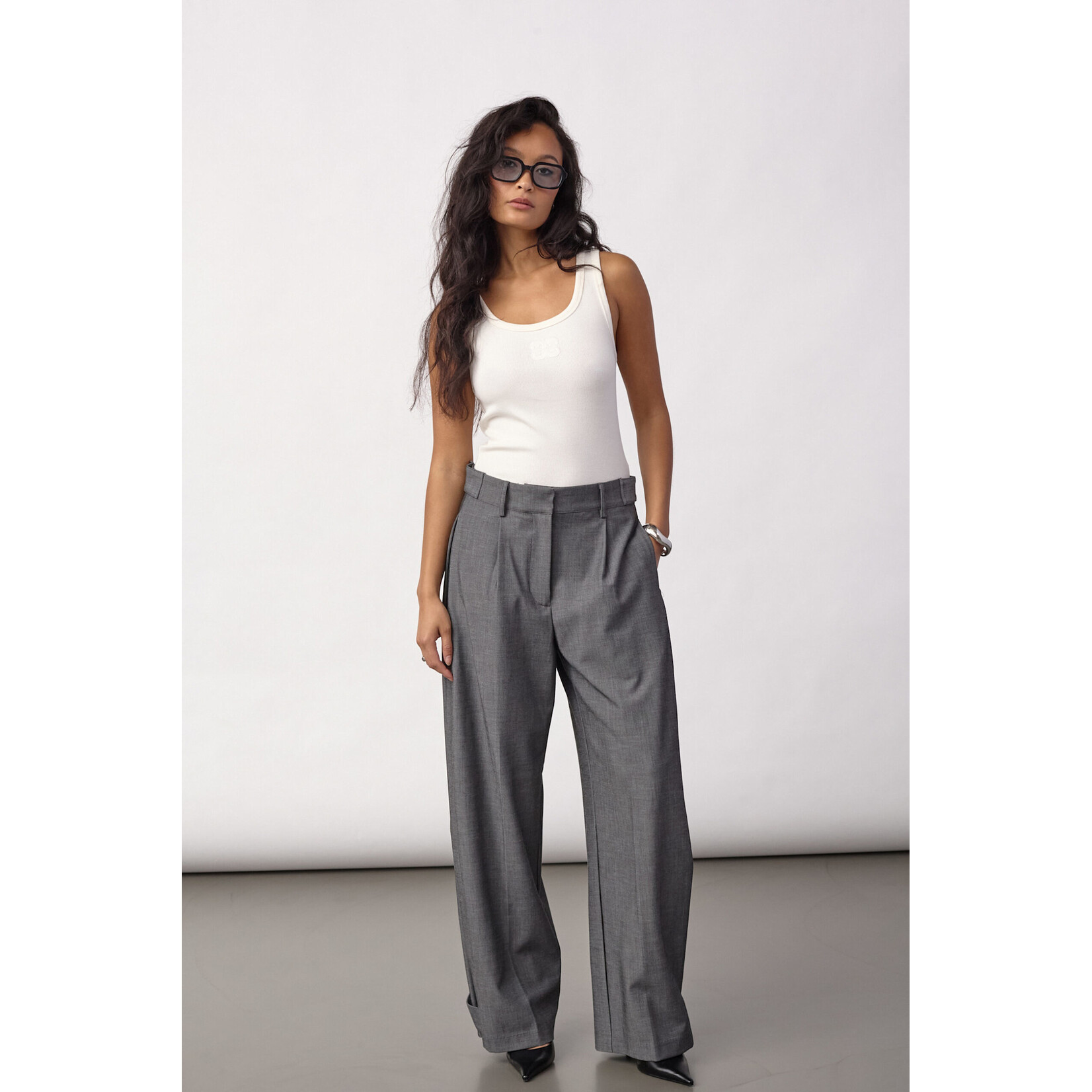 Co'couture Jacky pleat pant Mid grey