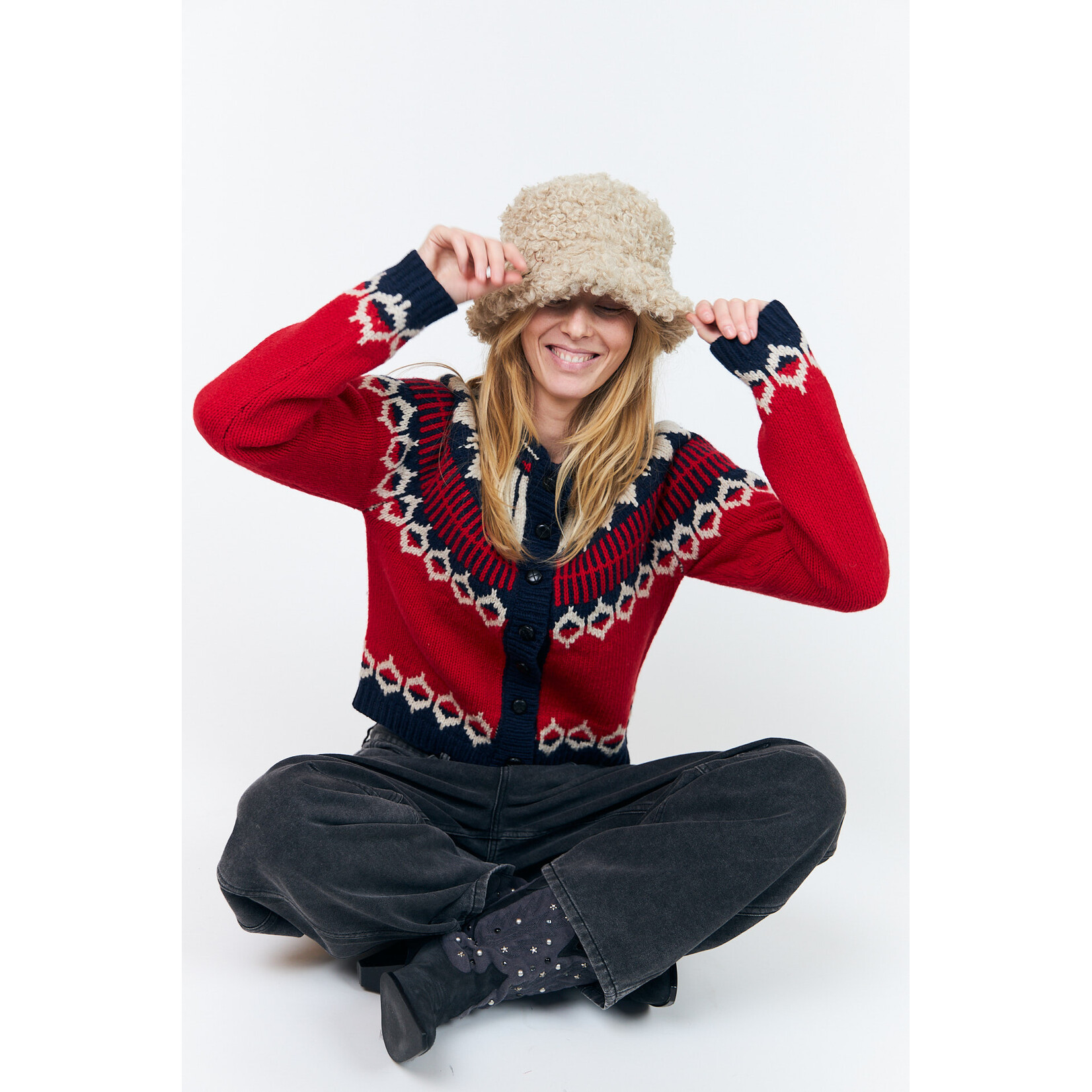Lollys Laundry Clare knit cardigan Red