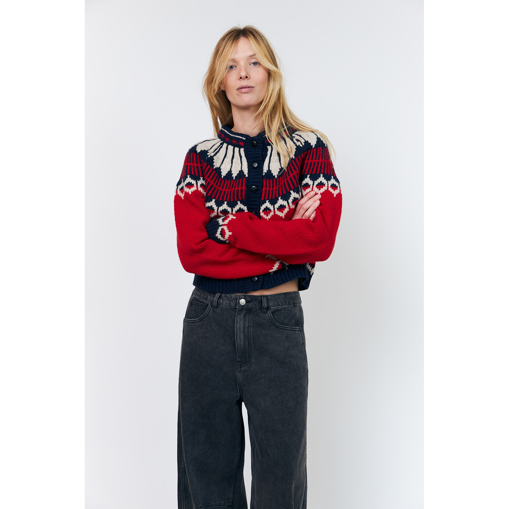Lollys Laundry Clare knit cardigan Red