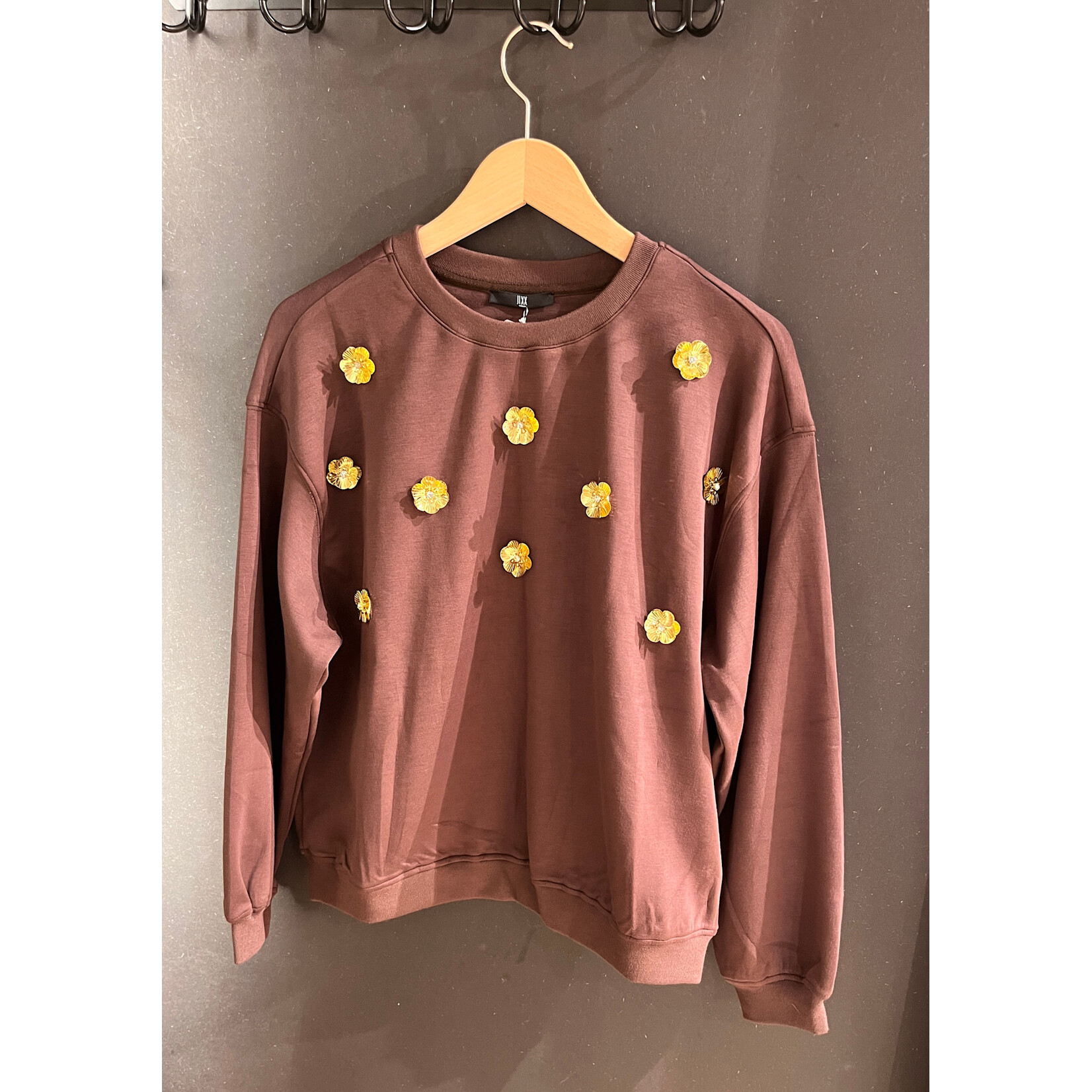 Evi flower sweater Dark brown
