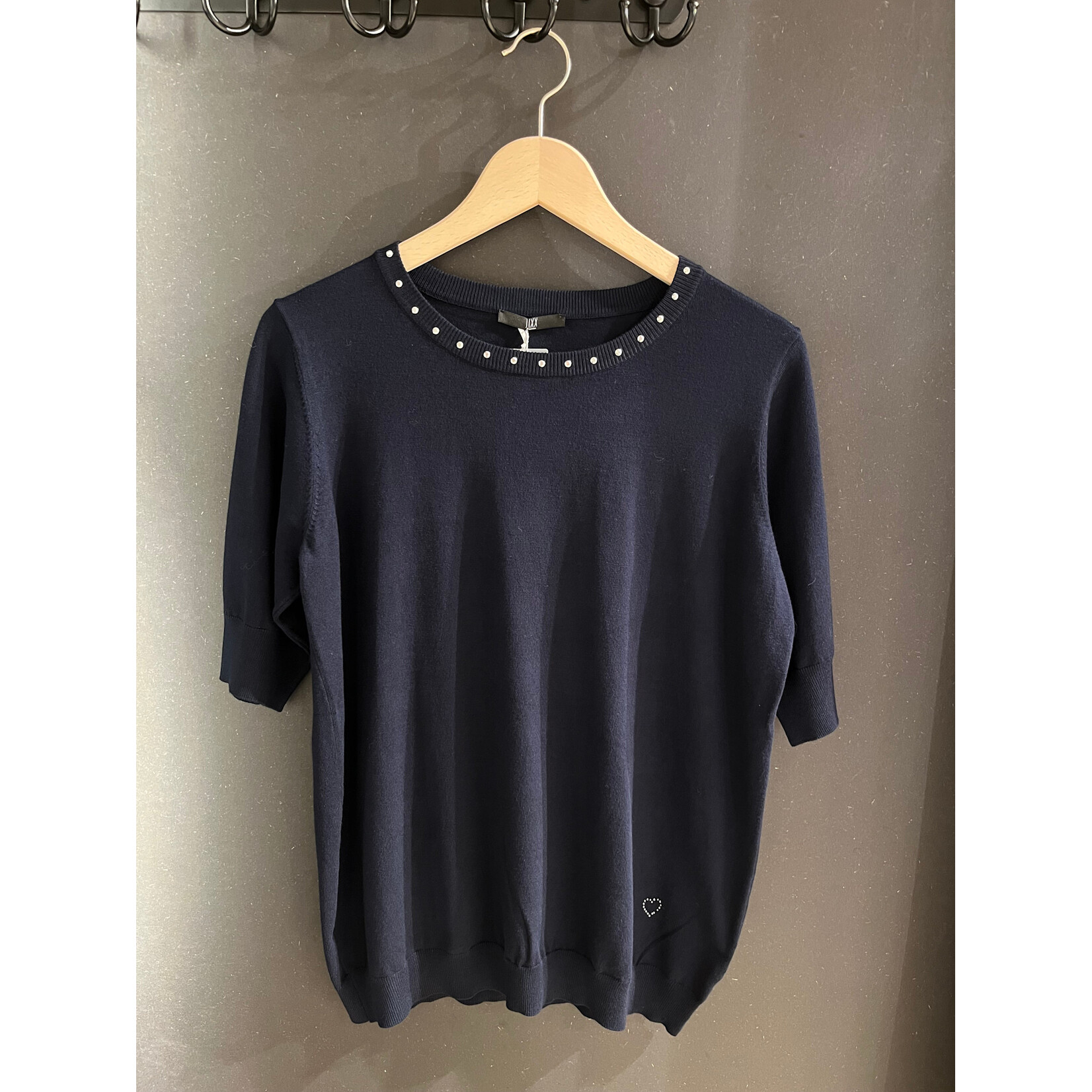 Nina fine knit stud sweater Marine