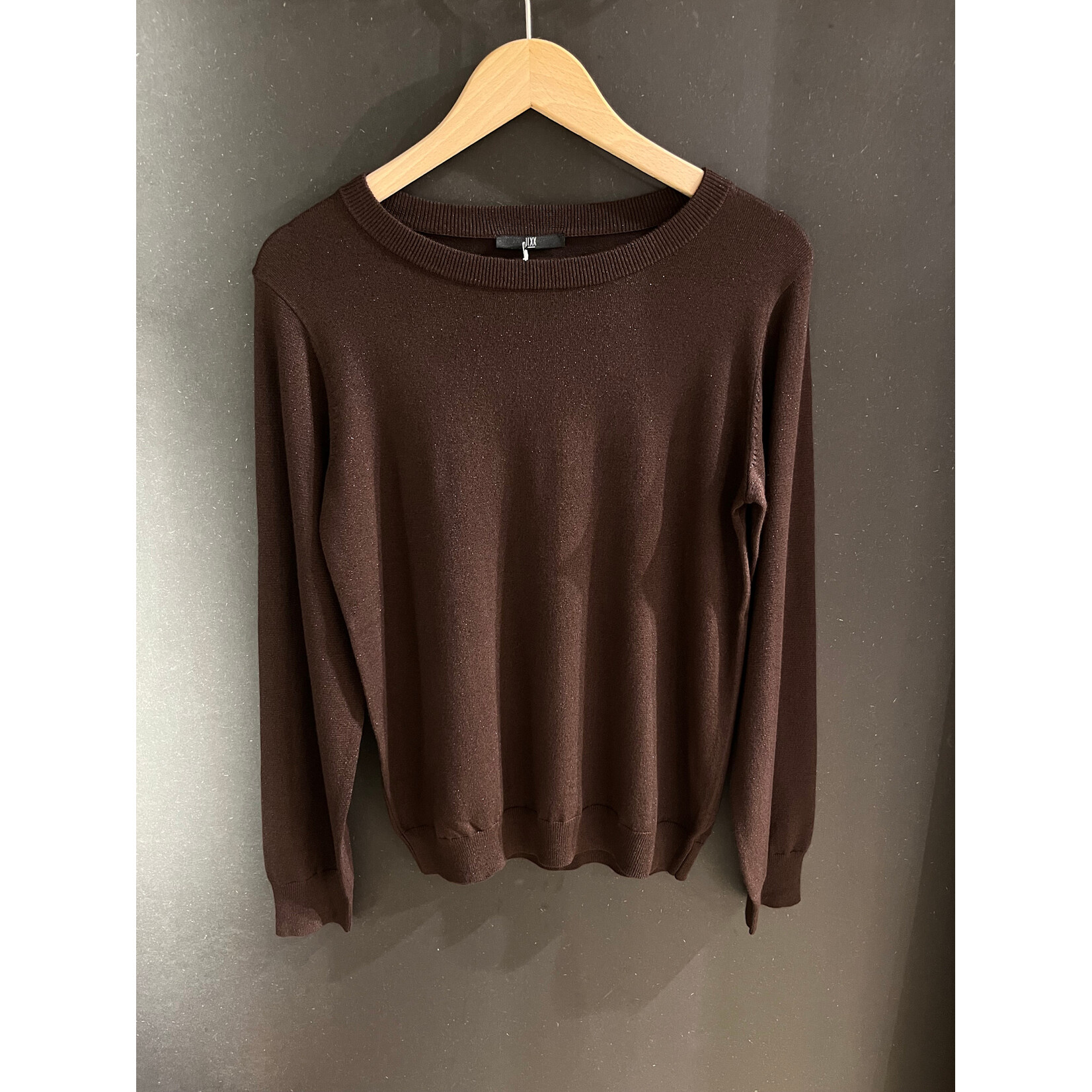 Rosa fine knit lurex sweater Dark brown