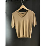 Guusje v-neck shirt lurex Camel