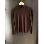 Cooper fine knit turtle pullover Dark brown