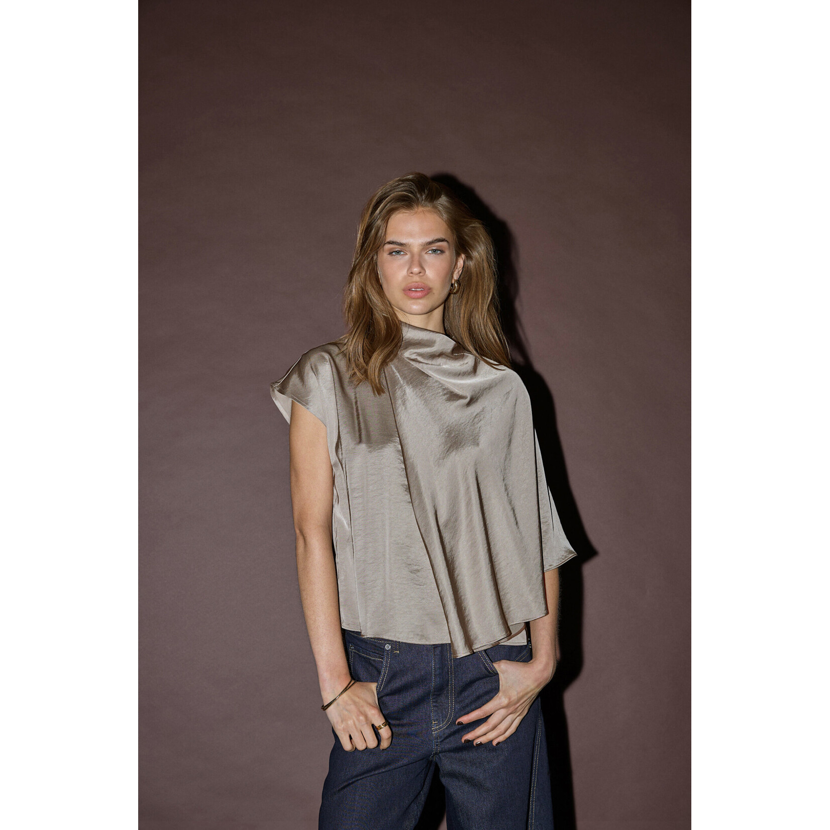 Co'couture Idun cape blouse Walnut