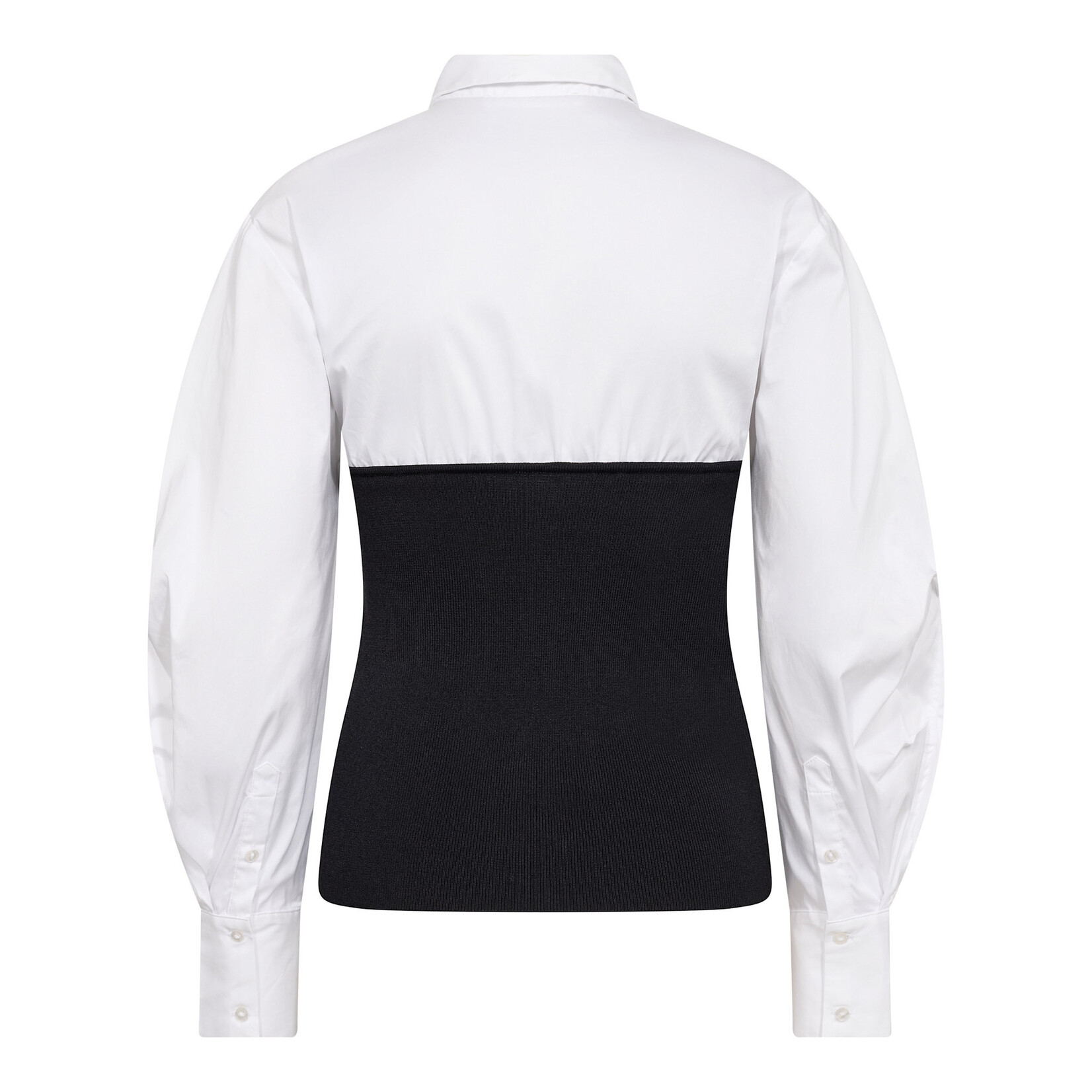 Co'couture Mercia poplin mix knit White