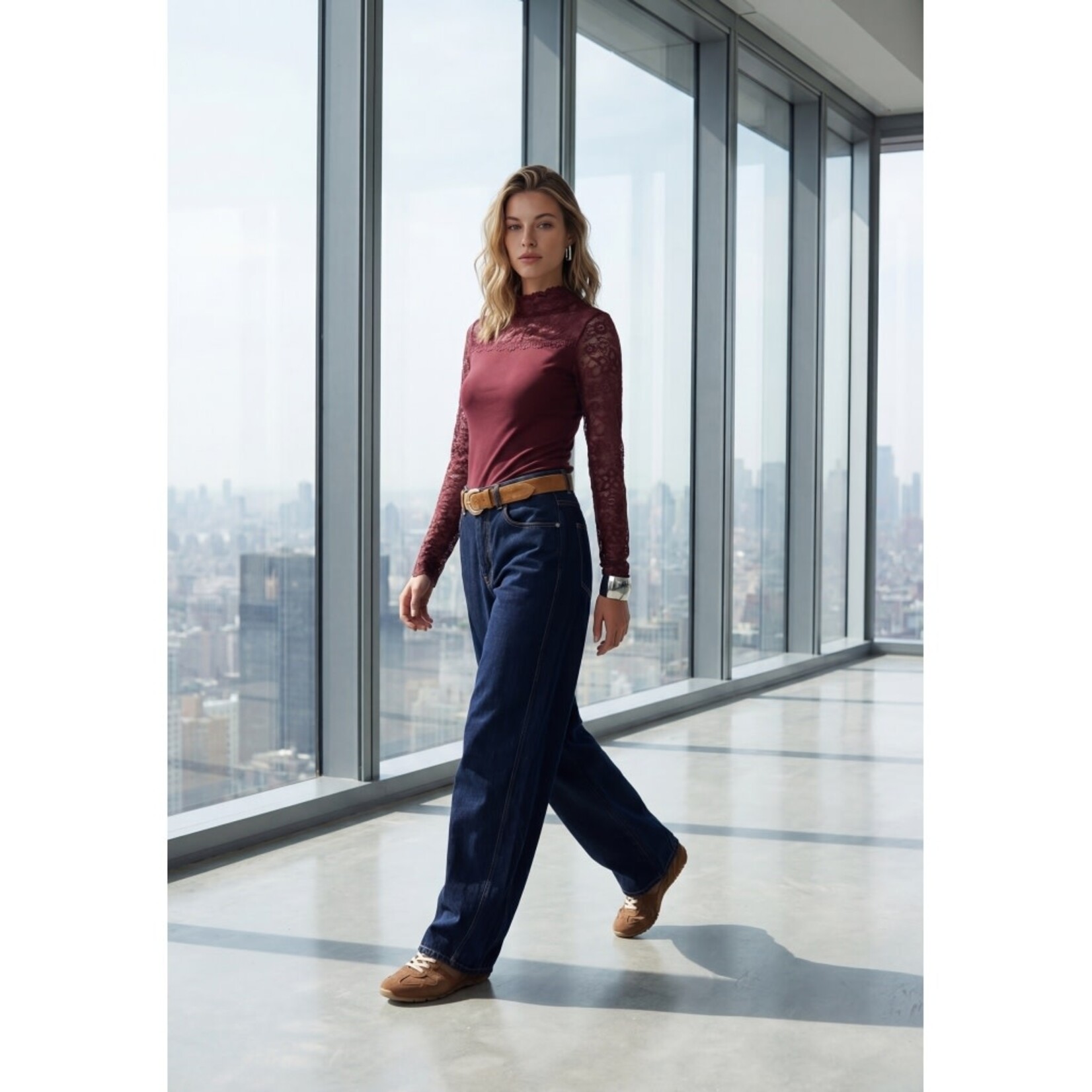 Minus Vanessa blouse long sleeve Andorra red