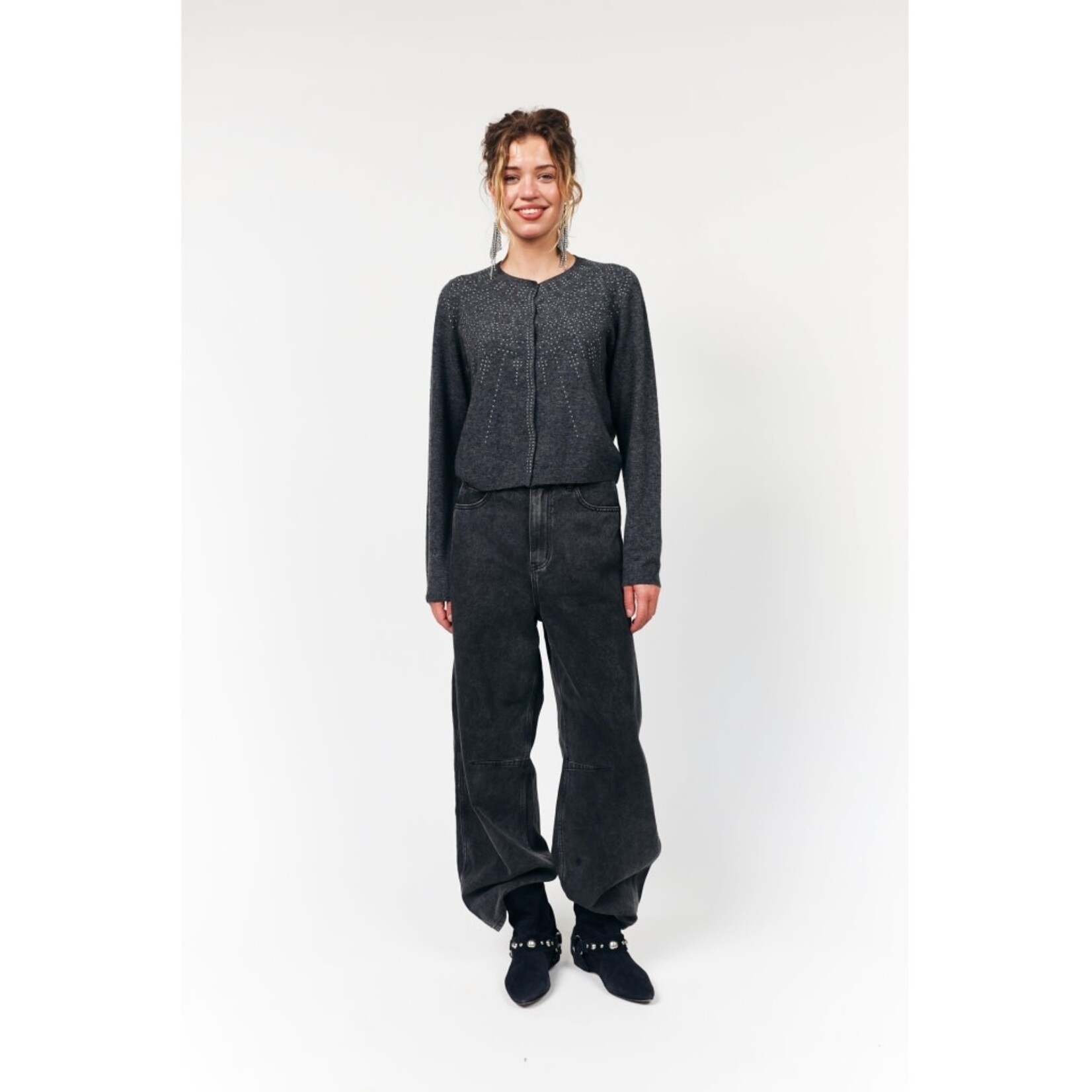 Lollys Laundry Jude knit cardigan Grey melange