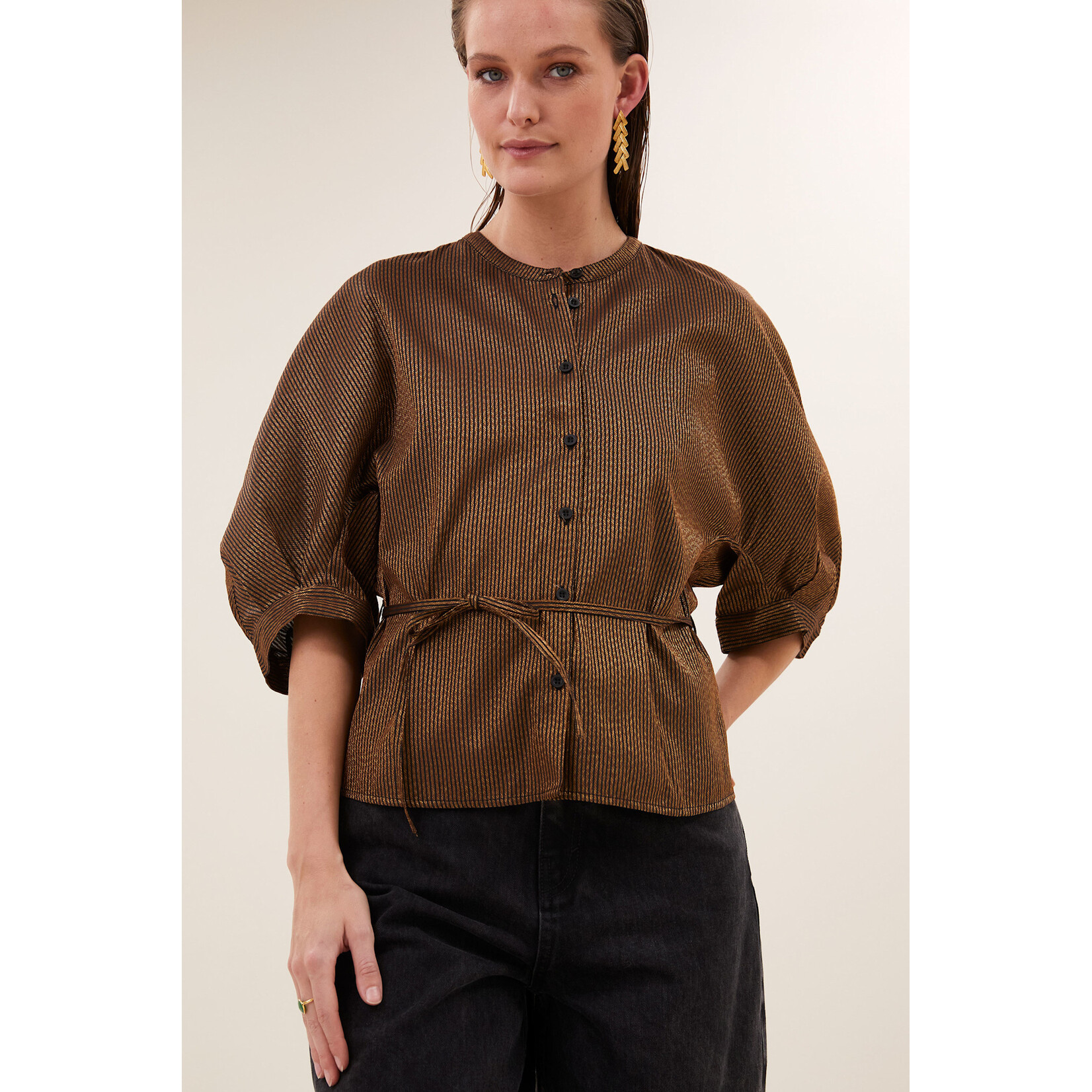 By-Bar Phoebe festive blouse Gold