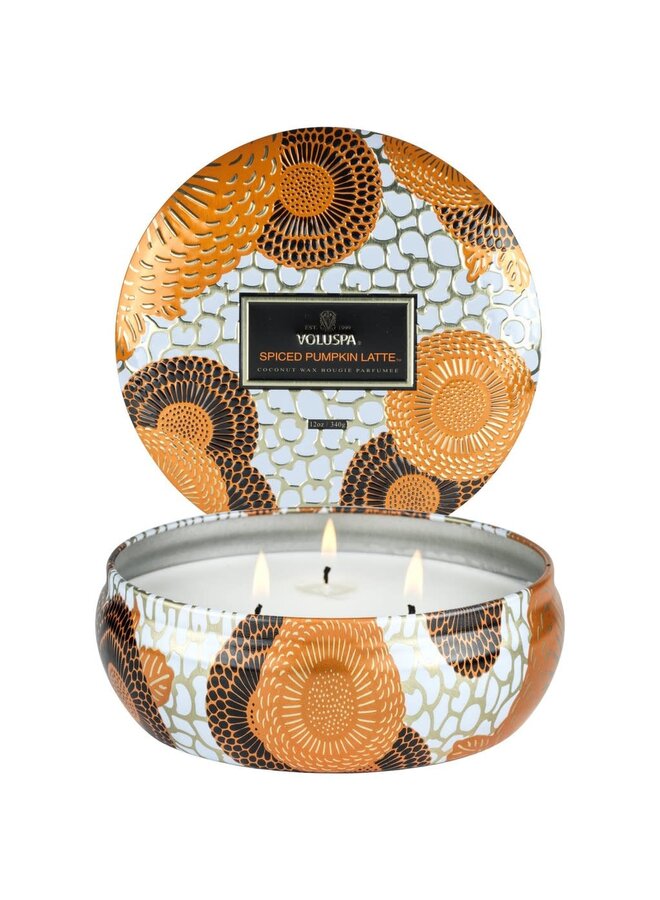 SPICED PUMPKIN LATTE - 3 wick tin candle