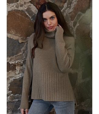 REPEAT cashmere Sweater Coll Taupe