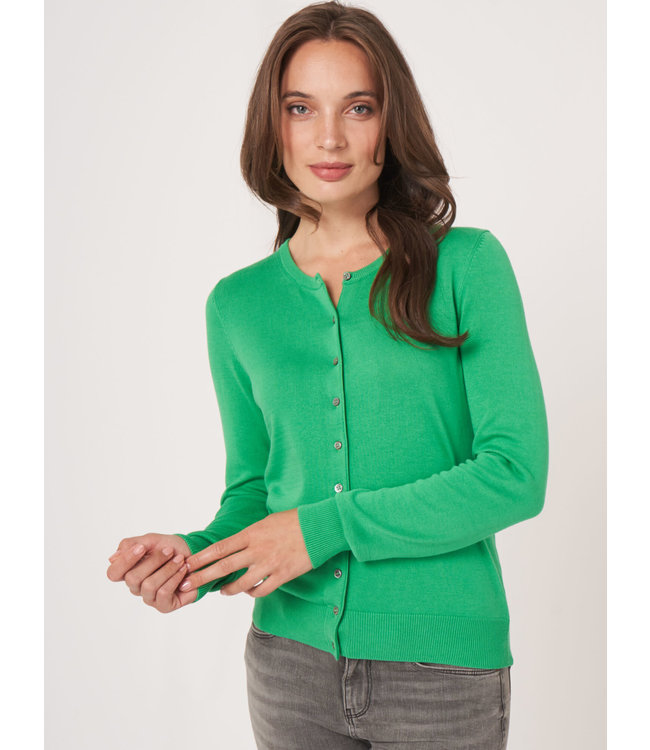 REPEAT cashmere Cardigan Green