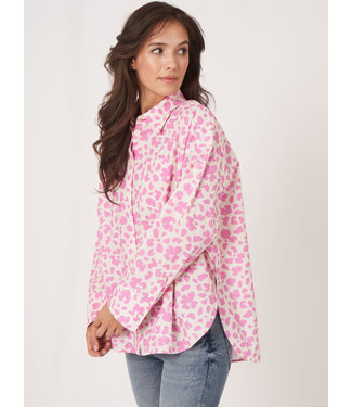 REPEAT cashmere Cotton blouse long Blossom