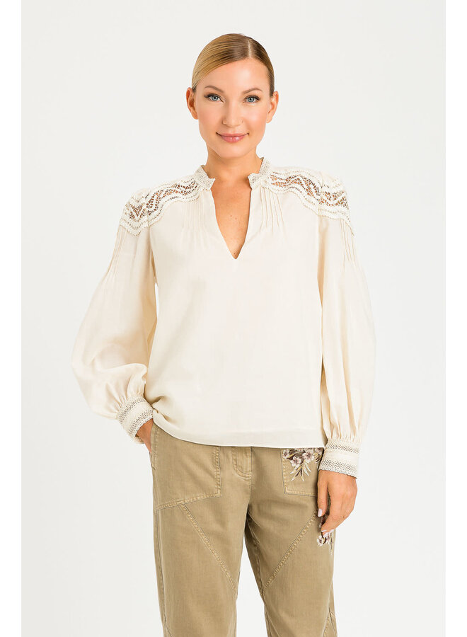 Woven blouse avorio