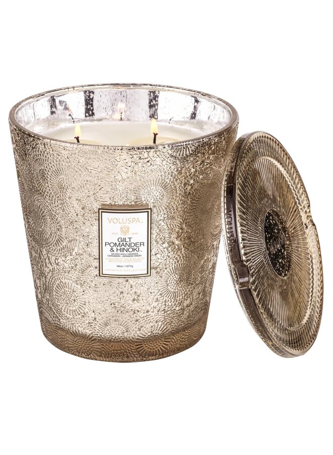 GILT POMANDER & HINOKI 3 Wick candle