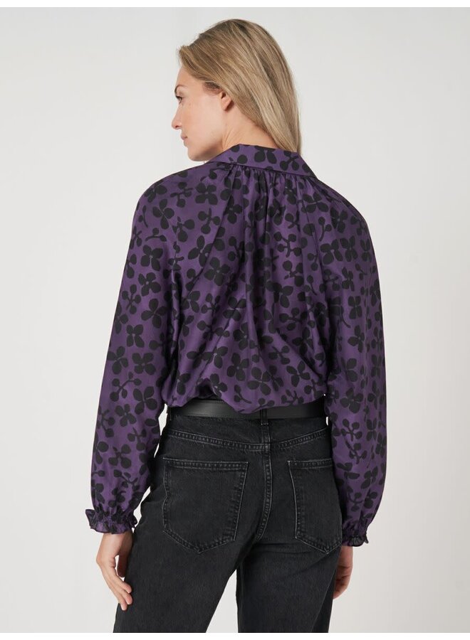 Blouse cotton/silk amethyst