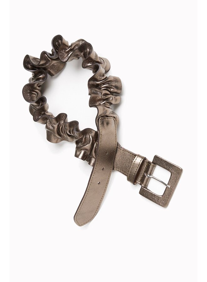 Belt Crinckle Metallic bronze