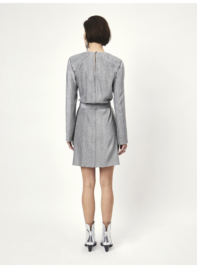 Aroné Belted Mini Dress grey cloud