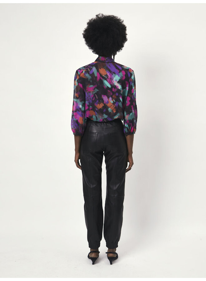 Almira print cocktail blouse