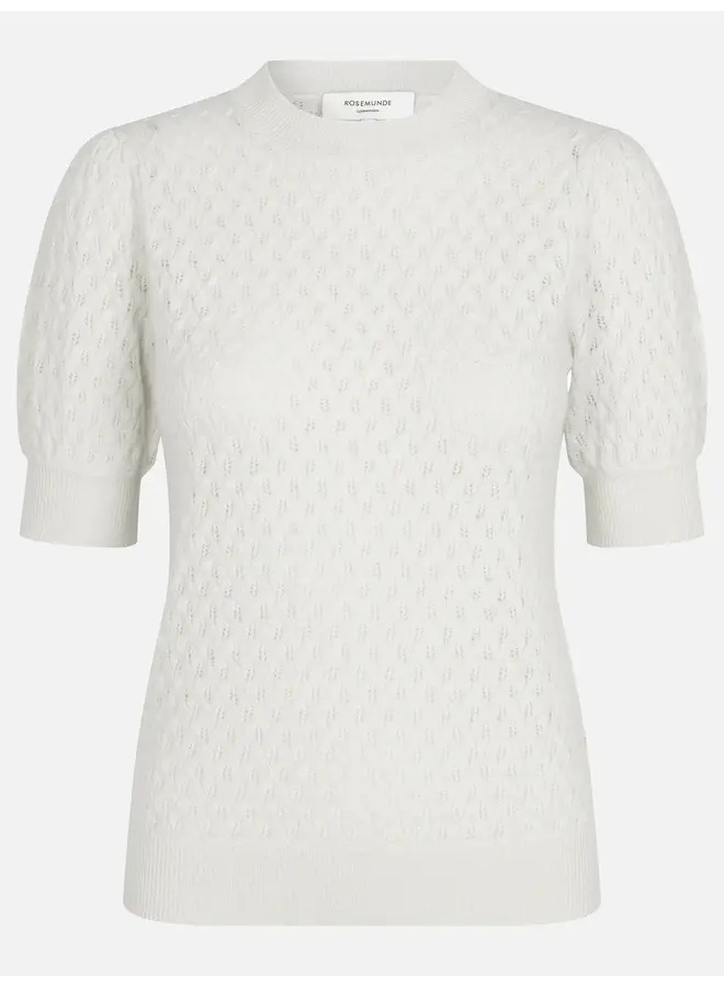 Laica wool/cashmere pointelle pullover ivory