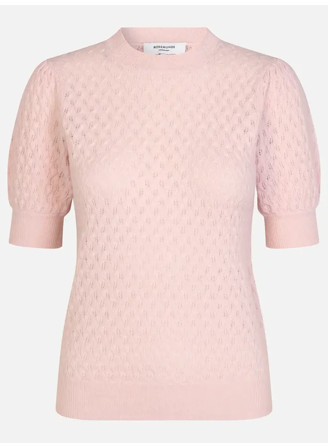 Laica wool/cashmere pointelle pullover soft rose