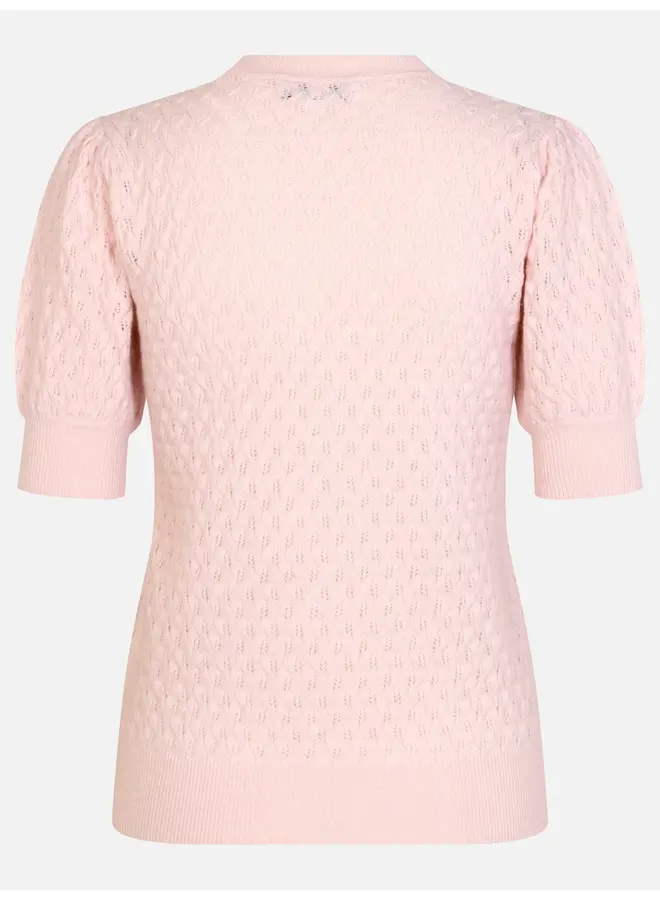 Laica wool/cashmere pointelle pullover soft rose