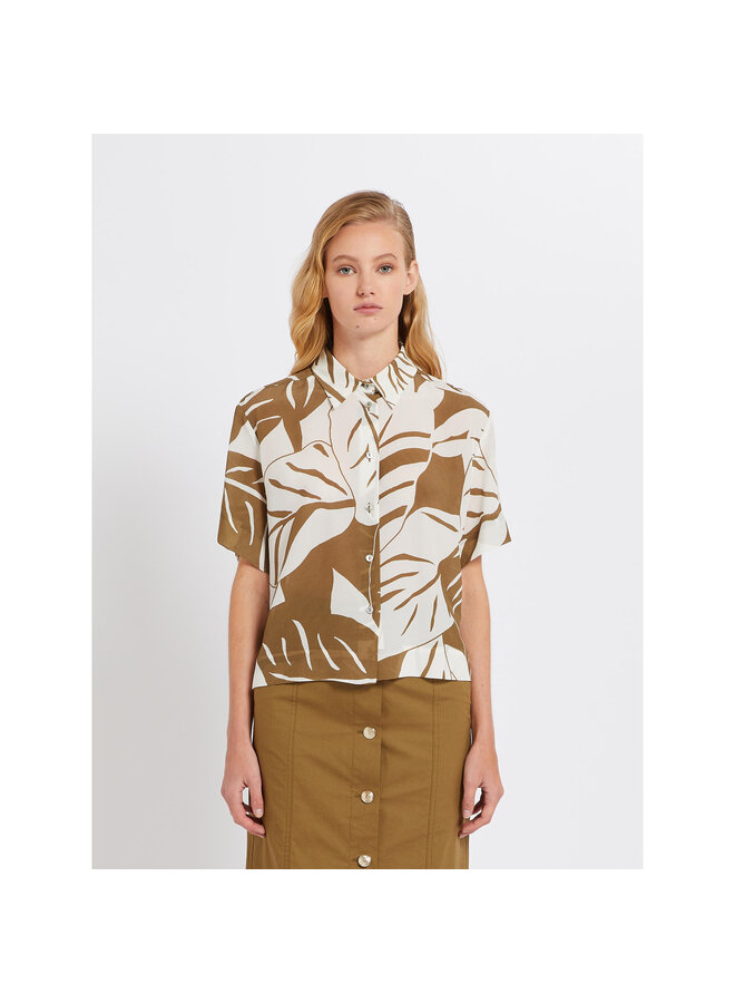 Blouse AUTOCAR Olive Leaves Print