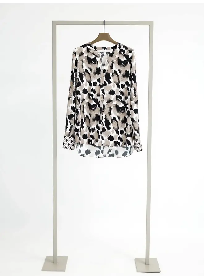 Bluse black beige