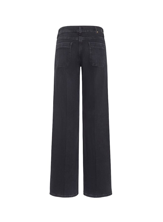 Tess Wide Leg Black Denim modern dark