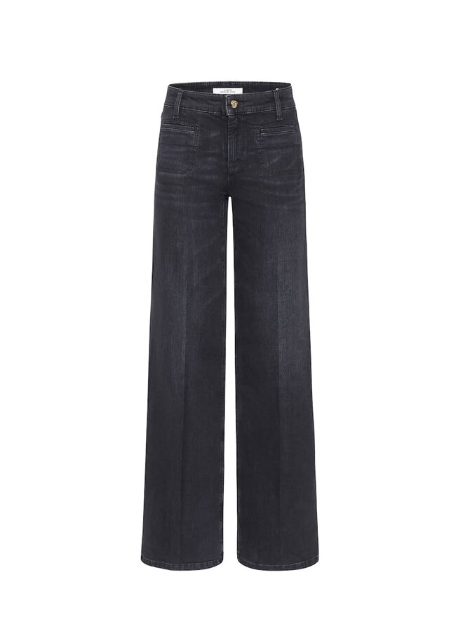 Tess Wide Leg Black Denim modern dark