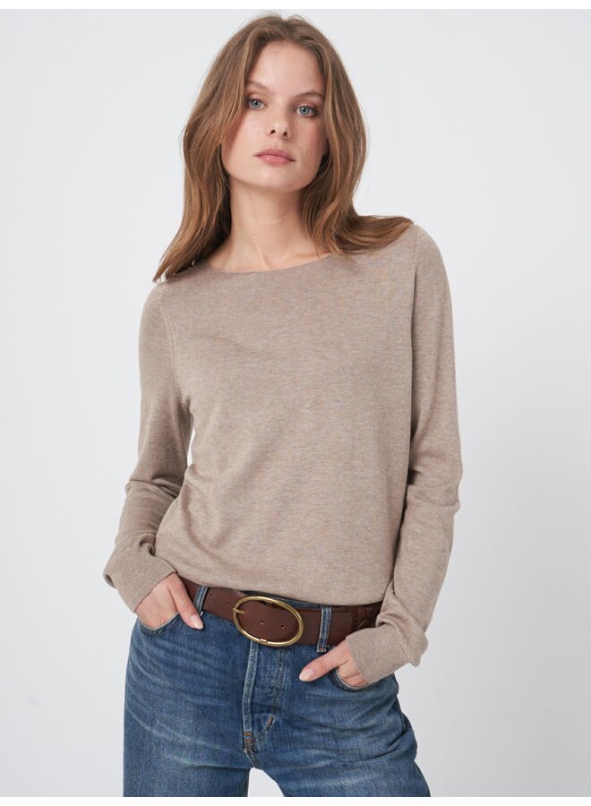 Sweater Boothals Cotton/Viscose desert