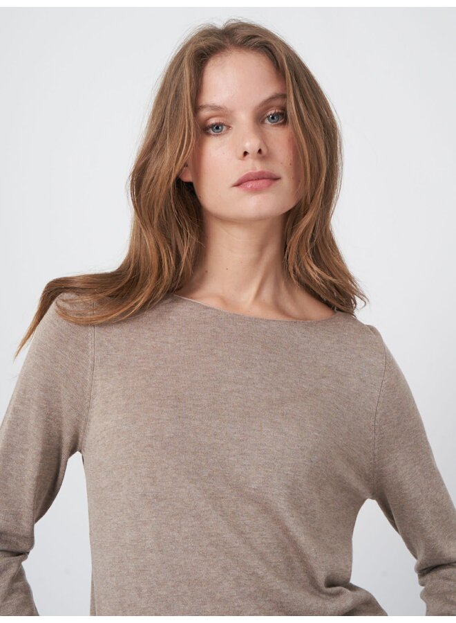 Sweater Boothals Cotton/Viscose desert