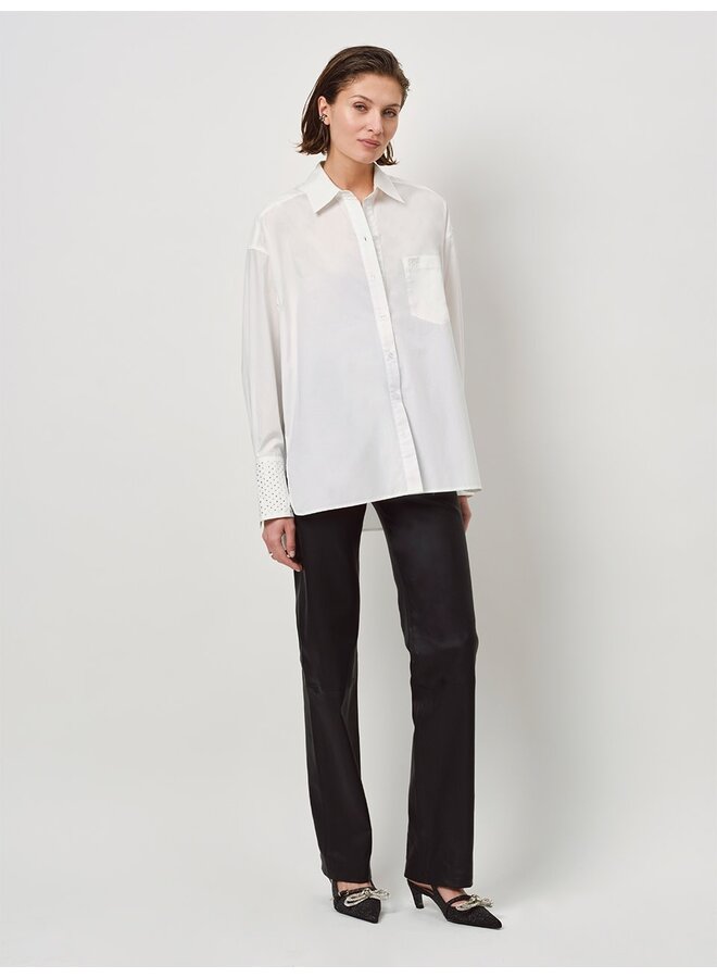 Butler rhinestone shirt milk white