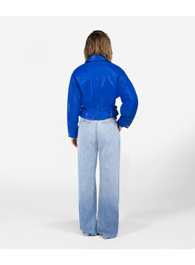 Leather jacket JULES breezy blue