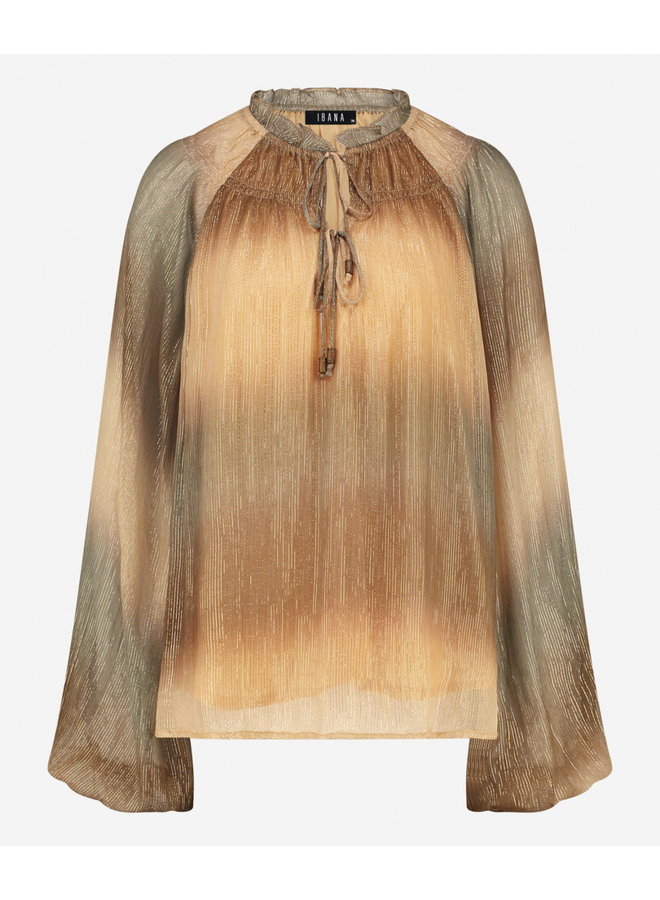 Top TYVA LUREX neutral ombre print