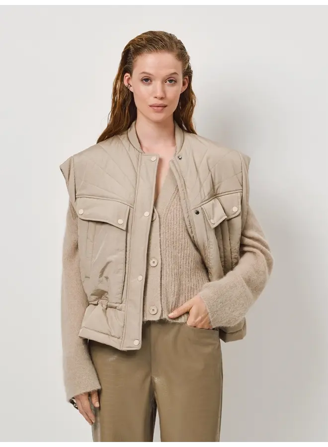 Nisha puffer waistcoat timeless taupe