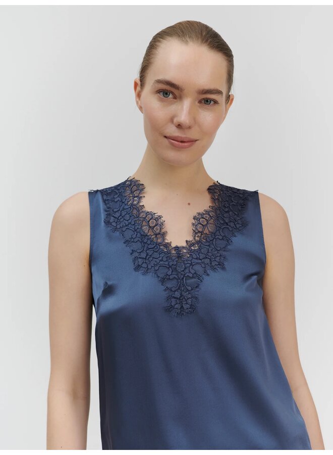 Silk top Jade true navy
