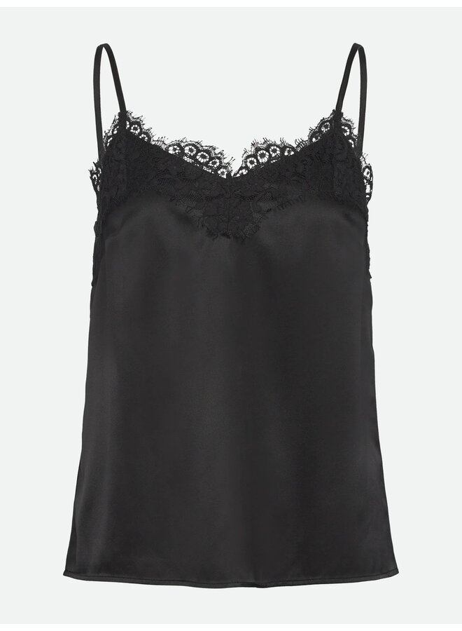 Silk lace top Jade black