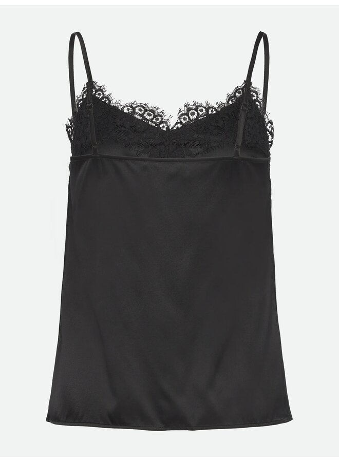 Silk lace top Jade black