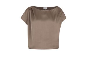 Roam Satin Drapey Top - Mocha Mouse