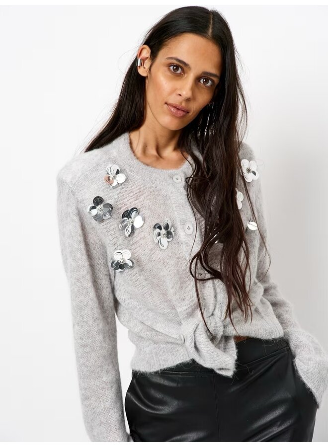 Fawn sequin cardigan Heather grey