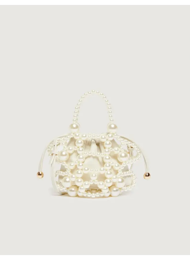 Small bucket bag BOBBY pearl